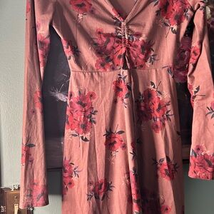 Socialite Pink Floral Long Sleeve Dress